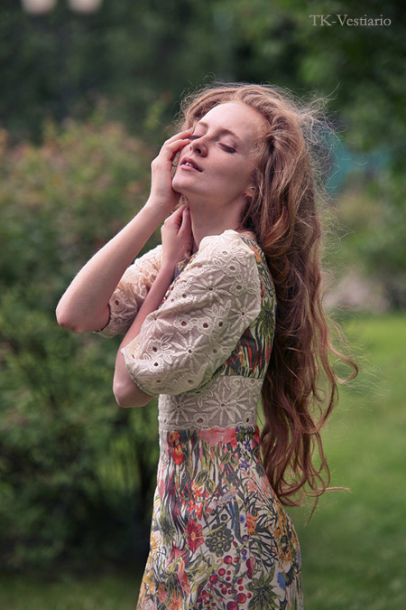 шерстяное платье с цветами Таисия Кирцова TK-Vestiario