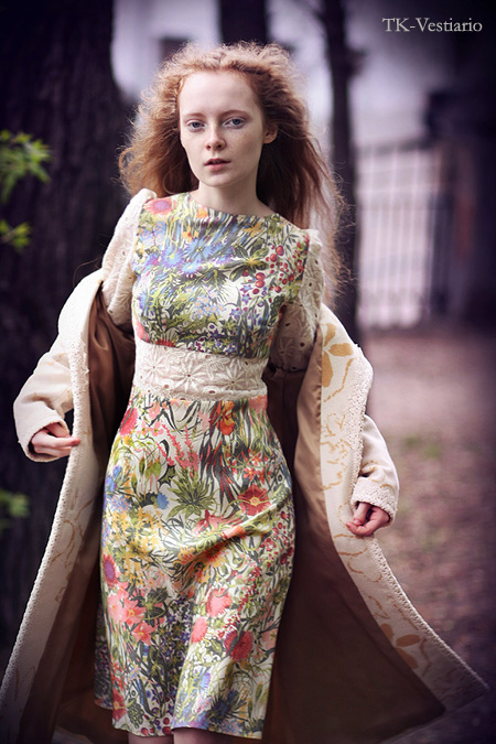 шерстяное платье с цветами Таисия Кирцова TK-Vestiario